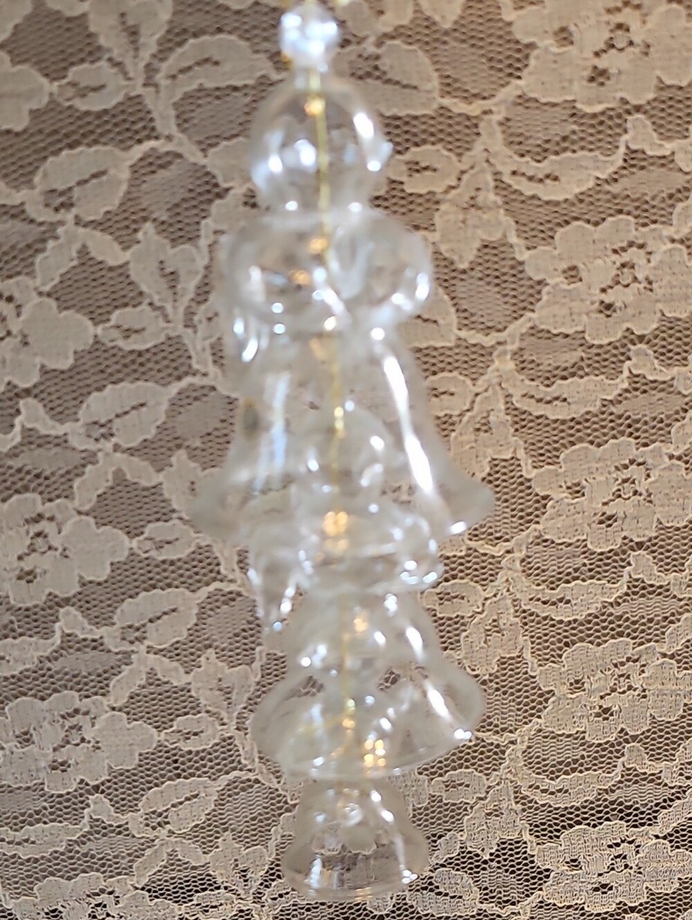 Vintage Clear Glass Praying Angel Hanging Ornament - Decorative
